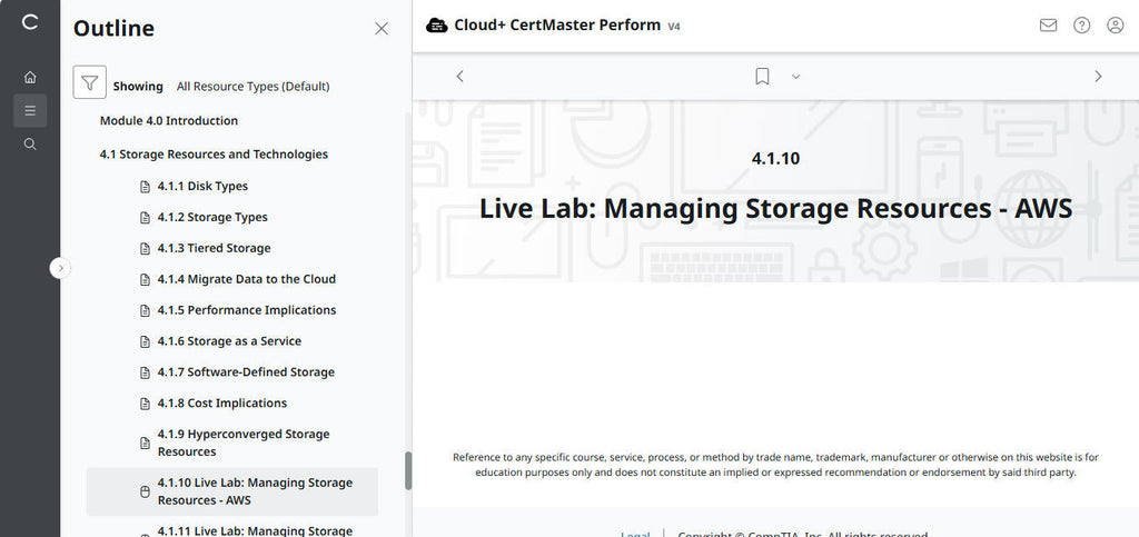 CompTIA Cloud+ CertMaster Perform (CV0-004)