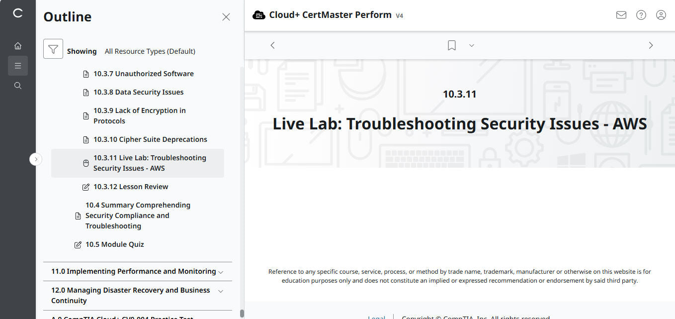 CompTIA Cloud+ CertMaster Perform (CV0-004)